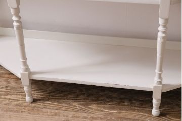 アンティーク家具　鏡付き　フランスアンティークのペイントキャビネット(ドレッサー、パーラーキャビネット)(R-044012)
