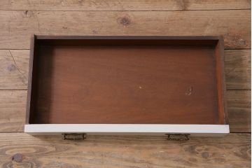アンティーク家具　鏡付き　フランスアンティークのペイントキャビネット(ドレッサー、パーラーキャビネット)(R-044012)