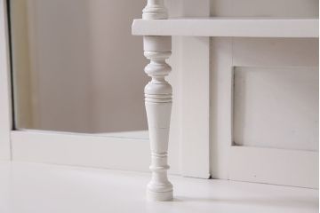 アンティーク家具　鏡付き　フランスアンティークのペイントキャビネット(ドレッサー、パーラーキャビネット)(R-044012)