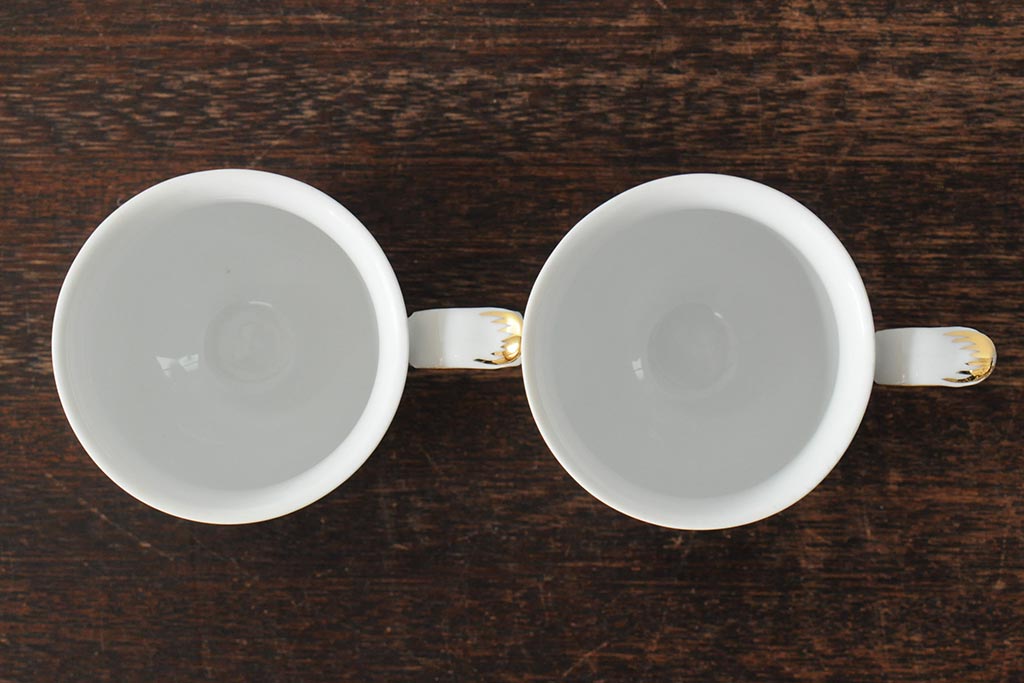 中古　ハンガリー　HOLLOHAZA(ホロハーザ)　Pannonia(パノニア)　バラ(薔薇)　カップ&ソーサー2客セット(洋食器)(R-044013)