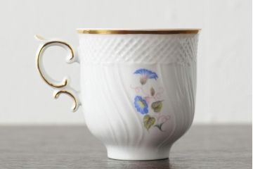 中古　ハンガリー　HOLLOHAZA(ホロハーザ)　Pannonia(パノニア)　バラ(薔薇)　カップ&ソーサー2客セット(洋食器)(R-044013)