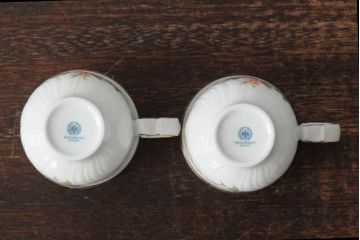 中古　ハンガリー　HOLLOHAZA(ホロハーザ)　Pannonia(パノニア)　バラ(薔薇)　カップ&ソーサー2客セット(洋食器)(R-044013)