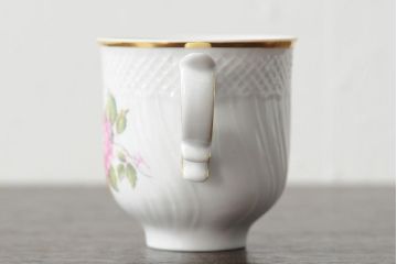 中古　ハンガリー　HOLLOHAZA(ホロハーザ)　Pannonia(パノニア)　バラ(薔薇)　カップ&ソーサー2客セット(洋食器)(R-044013)