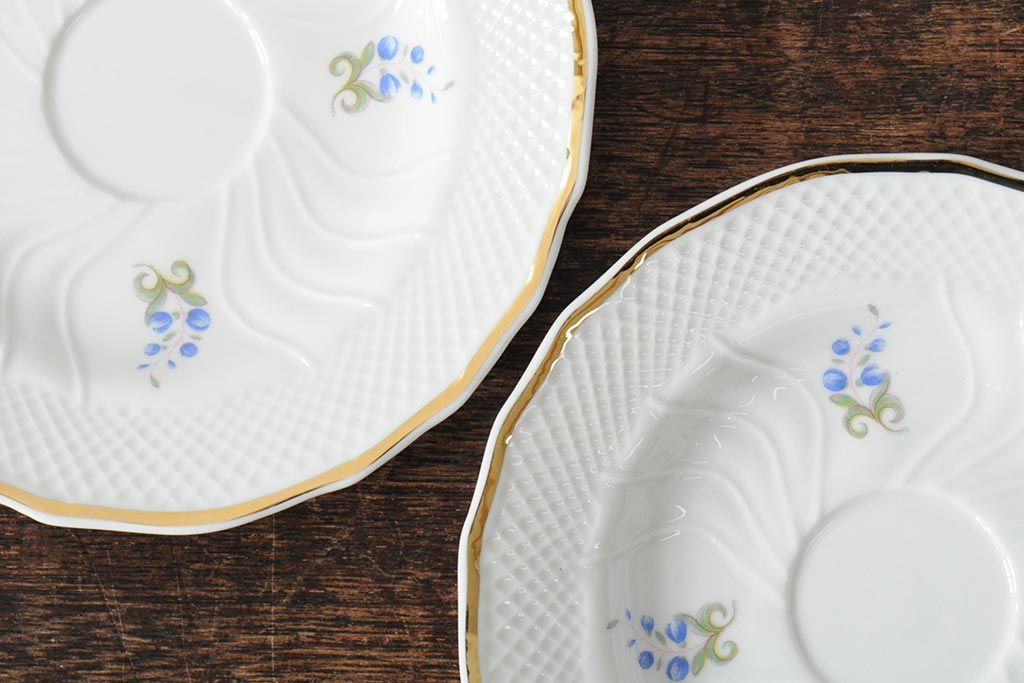 中古　ハンガリー　HOLLOHAZA(ホロハーザ)　Pannonia(パノニア)　バラ(薔薇)　カップ&ソーサー2客セット(洋食器)(R-044013)