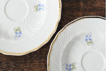 中古　ハンガリー　HOLLOHAZA(ホロハーザ)　Pannonia(パノニア)　バラ(薔薇)　カップ&ソーサー2客セット(洋食器)(R-044013)