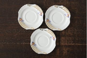 中古　ハンガリー　HOLLOHAZA(ホロハーザ)　Laura(ラウラ)　カップ&ソーサー3客セット(コーヒーカップ、洋食器)(R-044014)