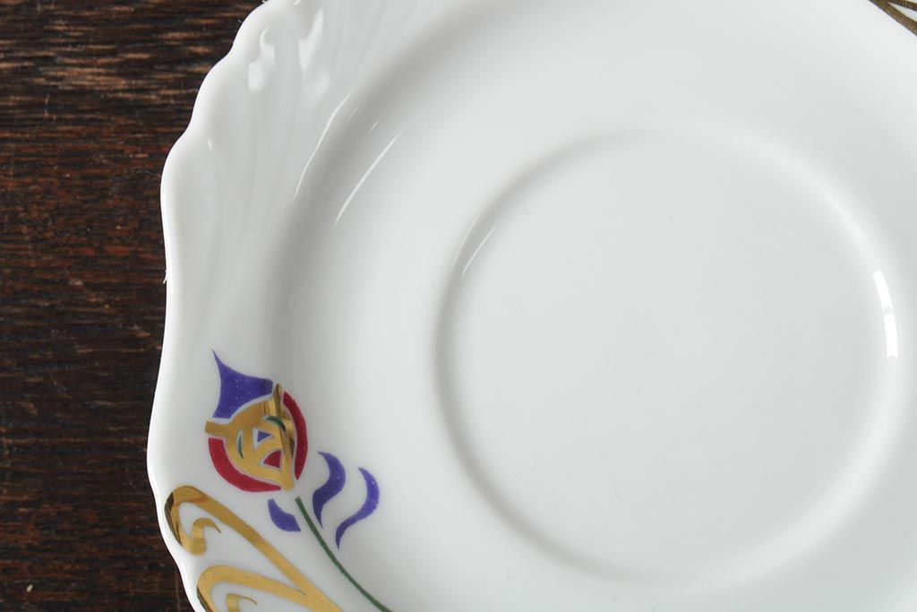 中古　ハンガリー　HOLLOHAZA(ホロハーザ)　Laura(ラウラ)　カップ&ソーサー3客セット(コーヒーカップ、洋食器)(R-044014)