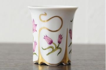 中古　ハンガリー　HOLLOHAZA(ホロハーザ)　Laura(ラウラ)　カップ&ソーサー6客セット(コーヒーカップ、洋食器)(R-044015)