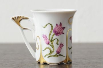 中古　ハンガリー　HOLLOHAZA(ホロハーザ)　Laura(ラウラ)　カップ&ソーサー6客セット(コーヒーカップ、洋食器)(R-044015)