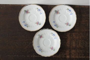 中古　ハンガリー　HOLLOHAZA(ホロハーザ)　Pannonia(パノニア)　カップ&ソーサー3客・クリーマー・シュガーポット　ティーセット(洋食器)(R-044016)