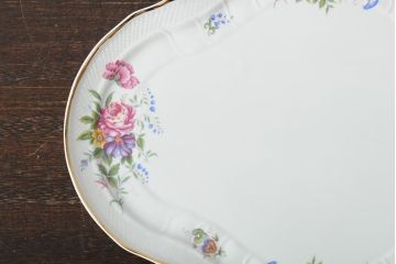 中古　ハンガリー　HOLLOHAZA(ホロハーザ)　Pannonia(パノニア)　プレート(トレー、変形皿、洋食器)(R-044021)