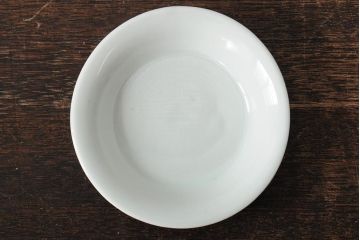 骨董　江戸明治期　陽刻白磁小皿5枚セット(伊万里焼、和食器)(R-044023)