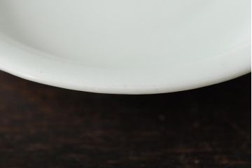 骨董　江戸明治期　陽刻白磁小皿5枚セット(伊万里焼、和食器)(R-044023)