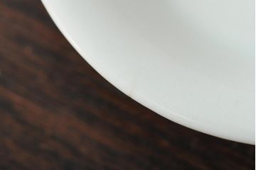 骨董　江戸明治期　陽刻白磁小皿5枚セット(伊万里焼、和食器)(R-044023)