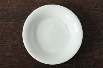 骨董　江戸明治期　陽刻白磁小皿4枚セット(伊万里焼、和食器)(R-044024)