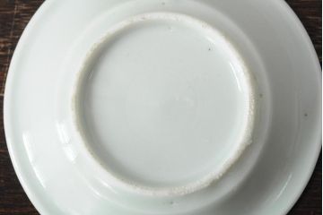 骨董　江戸明治期　陽刻白磁小皿4枚セット(伊万里焼、和食器)(R-044024)