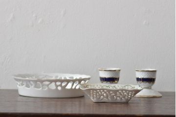 ビンテージ雑貨　HOLLOHAZA(ホロハーザ)　Schumann(シューマン)　洋食器など4点セット(深皿、キャンドルスタンド)(R-044028)