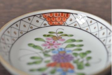 中古　ハンガリー　HEREND(ヘレンド)　ヴィクトリア・南京ブーケ(ピンク)など　オーバルプレート3枚セット(洋食器)(R-044029)