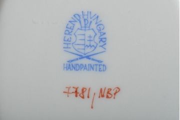 中古　ハンガリー　HEREND(ヘレンド)　ヴィクトリア・南京ブーケ(ピンク)など　オーバルプレート3枚セット(洋食器)(R-044029)