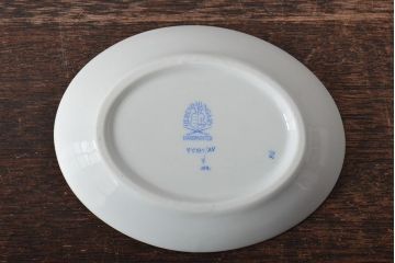 中古　ハンガリー　HEREND(ヘレンド)　アポニー・グリーン　オーバルプレート3枚セット(洋食器)(R-044030)