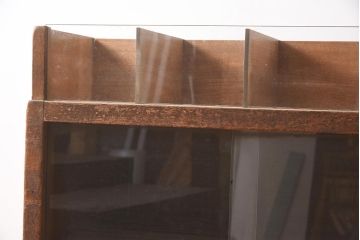 レトロ家具　昭和初期　古い商店で使われていたレトロなラック陳列棚(ガラス戸棚、収納棚、飾り棚)(R-044034)