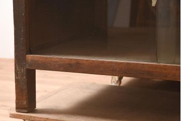 レトロ家具　昭和初期　古い商店で使われていたレトロなラック陳列棚(ガラス戸棚、収納棚、飾り棚)(R-044034)