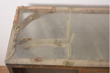 レトロ家具　昭和中期　ナラ材　昭和レトロな雰囲気たっぷりのガラスケース(ショーケース、陳列棚)(R-044036)