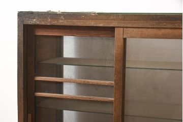 レトロ家具　昭和中期　ナラ材　昭和レトロな雰囲気たっぷりのガラスケース(ショーケース、陳列棚)(R-044036)