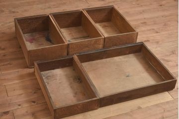 アンティーク家具　大正昭和初期　ナラ材　幅狭　レトロな片袖デスク(片袖机、在宅ワーク、在宅用ワークデスク)(R-044037)