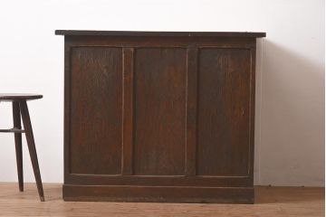 アンティーク家具　大正昭和初期　ナラ材　幅狭　レトロな片袖デスク(片袖机、在宅ワーク、在宅用ワークデスク)(R-044037)