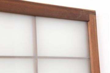 ヴィンテージ建具　昭和中期　すりガラス入り　昭和レトロな空間におすすめのガラス戸2枚セット(引き戸、ビンテージ)(R-044039)