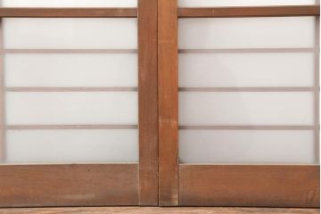 ヴィンテージ建具　昭和中期　すりガラス入り　昭和レトロな空間におすすめのガラス戸2枚セット(引き戸、ビンテージ)(R-044039)