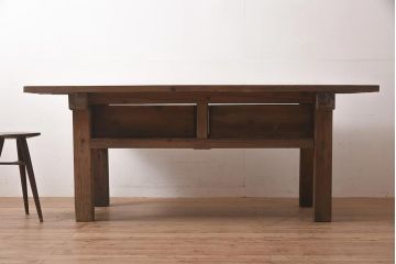 アンティーク家具　昭和初期　大振り　インダストリアルな作業台(座机、在宅ワーク、在宅用デスク、テーブル)(R-044041)