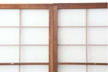 ヴィンテージ建具　昭和中期　すりガラス入り　昭和レトロな空間におすすめのガラス戸2枚セット(引き戸、ビンテージ)(R-044044)