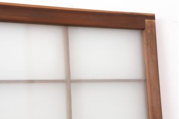 ヴィンテージ建具　昭和中期　すりガラス入り　昭和レトロな空間におすすめのガラス戸2枚セット(引き戸、ビンテージ)(R-044044)