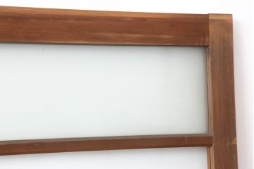 ヴィンテージ建具　昭和中期　木の質感が楽しるガラス戸2枚セット(引き戸、ビンテージ)(R-044045)