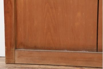 ヴィンテージ建具　昭和中期　木の質感が楽しるガラス戸2枚セット(引き戸、ビンテージ)(R-044045)