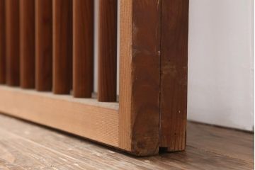 アンティーク建具　昭和中期　松と梅の透かし彫りが風情のある御簾戸2枚セット(簾戸、簀戸、葭戸、夏障子、夏戸、葦戸)(R-044048)