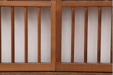 アンティーク建具　昭和中期　竹に雀の透かし彫りが風情のある御簾戸4枚セット(簾戸、簀戸、葭戸、夏障子、夏戸、葦戸)(R-044050)