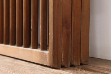 アンティーク建具　昭和中期　竹に雀の透かし彫りが風情のある御簾戸4枚セット(簾戸、簀戸、葭戸、夏障子、夏戸、葦戸)(R-044050)