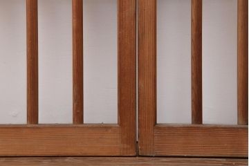 アンティーク建具　昭和中期　竹に雀の透かし彫りが風情のある御簾戸4枚セット(簾戸、簀戸、葭戸、夏障子、夏戸、葦戸)(R-044050)