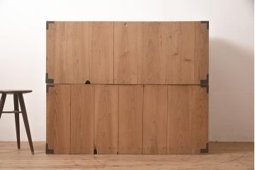 アンティーク家具　和製アンティーク　前面桐材　素朴な木肌が趣を感じさせる重ね箪笥(和箪笥、衣装箪笥、引き出し、桐箪笥、桐たんす)(R-044053)