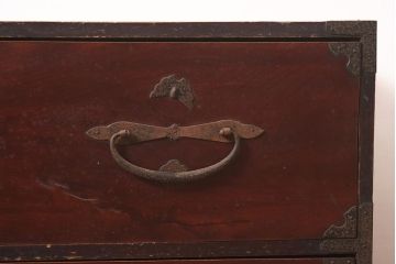 アンティーク家具　明治期　前面欅(ケヤキ)材の上品な二本松箪笥(重ね箪笥、時代箪笥、衣装箪笥)(R-044056)