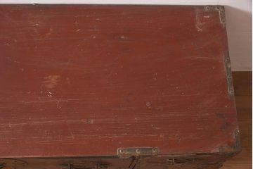 アンティーク家具　明治期　前面欅材共縁　上手金具　美しい杢目の米沢箪笥ローボード(時代箪笥、衣装箪笥、テレビ台)(R-044061)