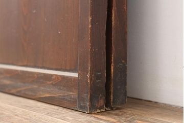 アンティーク建具　明治大正期　経年による味わいが魅力的な格子帯戸2枚セット(板戸、建具、引き戸)(R-044063)