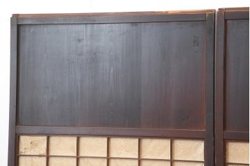 アンティーク建具　大正期　趣あふれる障子帯戸3枚セット(障子戸、格子戸、板戸、建具、引き戸)(R-044064)