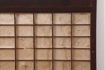 アンティーク建具　大正期　趣あふれる障子帯戸3枚セット(障子戸、格子戸、板戸、建具、引き戸)(R-044064)