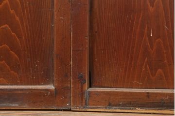 アンティーク建具　大正期　趣あふれる障子帯戸2枚セット(障子戸、格子戸、板戸、引き戸、建具)(R-044065)