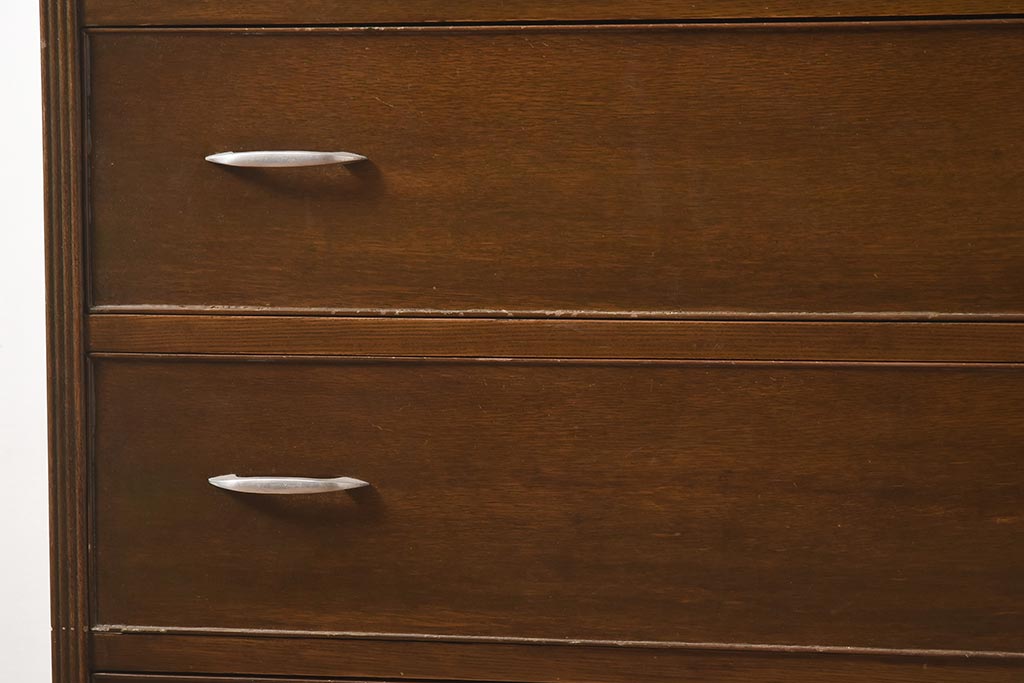 ヴィンテージ家具　ナラ材　味のある木肌が魅力的なチェスト(引き出し、衣装タンス、ビンテージ)(R-044068)