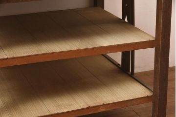 アンティーク家具　和製アンティーク　栓材　素朴な雰囲気が魅力的なレトロ作業台(棚、引き出し)(R-044074)
